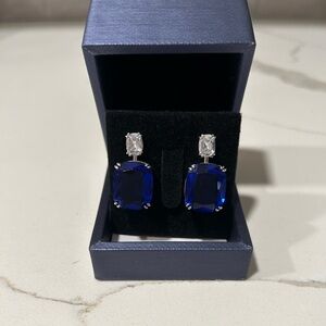 Elegant Blue and Silver Drop Earrings